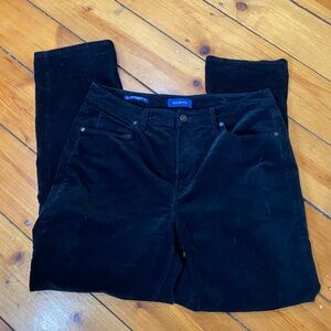 Talbots high waist straight leg curvy black courderoy size 12